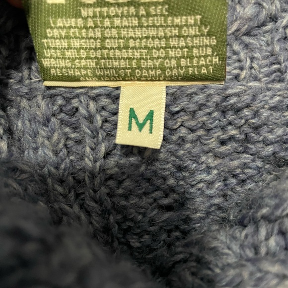 Carriag Donn Elegant Blue Women's Irish Merino Wool Cable Knit Long Cardigan - Picture 4 of 8